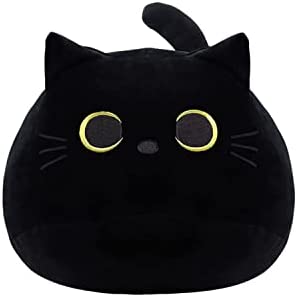 iBccly Black Cat Plush Toy Black Cat Pillow,Soft Plush Doll Cat Plushie Cat Pillow,Stuffed Animal Soft Plush Pillow Baby Plush Toys Cat Shape Design Sofa Pillow Decoration Doll