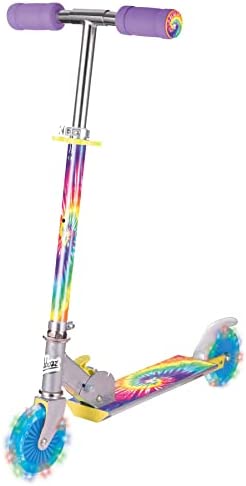 Ozbozz Tie Dye Foldable Scooter – Light UP Wheels – Ages 5 and up