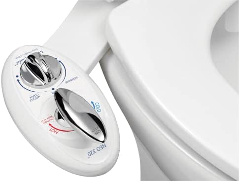 LUXE Bidet NEO 320 – Self Cleaning Dual Nozzle – Hot and Cold Water Non-Electric Bidet Toilet Attachment (White)