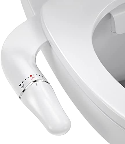 Shineforu Bidet Ultra-Slim Bidet Attachment for Toilet, Minimalist and Stylish Dual Nozzle (Frontal and Rear Wash) Non-Electric Fresh Water Bidet, Easy to Install and Use (Silver/White)