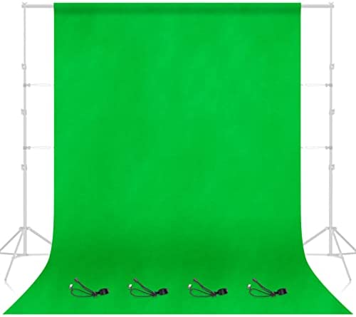 EMART Green Screen Backdrop, Photography Greenscreen Background for Streaming Zoom, Small Photo Muslin Green Chromakey Cloth Fabric Curtain with 4 Backdrop Clip