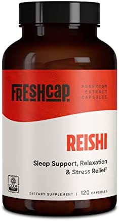 FreshCap, Organic Reishi Mushroom Capsules, 120 Count, 60 Day Supply, Supplement for Healthy Aging, Sleep, and Immunity, Concentrated Extract from Whole Fruiting Body and Spore