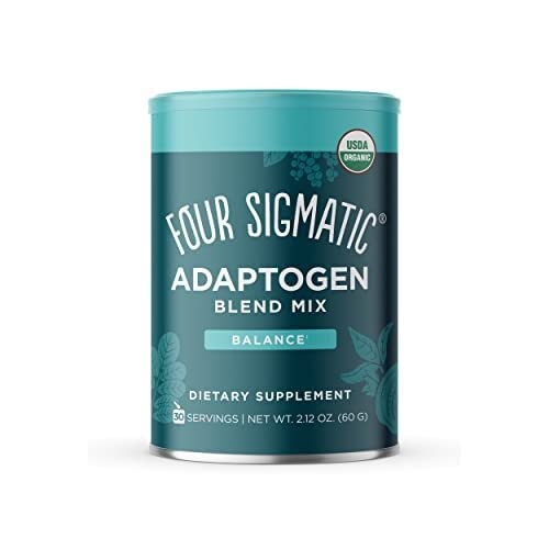 Adaptogen and Mushroom Blend Balance Mix by Four Sigmatic | Adaptogen Supplement with Ashwagandha, Moringa, Holy Basil, Reishi, Chaga and More | Natural Stress Relief and Immune Support Supplement