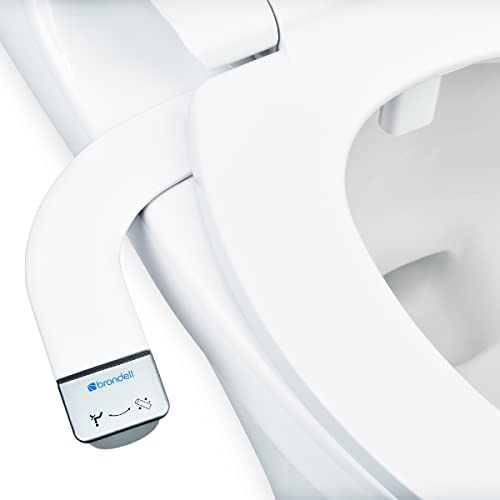 Brondell Bidet – Thinline SimpleSpa SS-150 Fresh Water Spray Non-Electric Bidet Toilet Attachment in White with Self Cleaning Nozzle