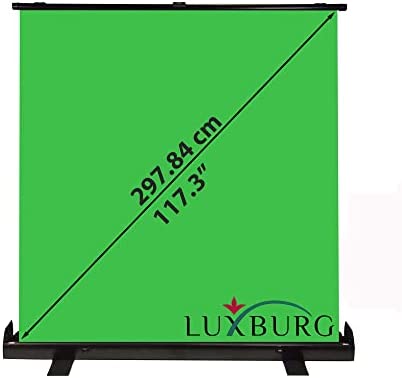 LUXBURG 87″x79″ Professional Portable Green Backdrop,Chromakey Background for Photo, Video, Live Game,Virtual Studio – 220×200 cm