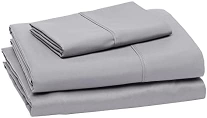 Amazon Basics Lightweight Super Soft Easy Care Microfiber Bed Sheet Set with 14-Inch Deep Pockets – Twin, Dark Gray