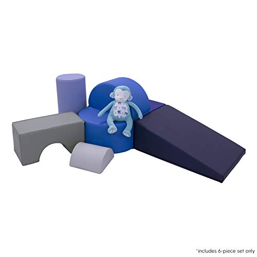 Factory Direct Partners 12364-NVPB SoftScape Playtime and Climb Multipurpose Soft Foam Playset (6-Piece) – Navy/Powder Blue