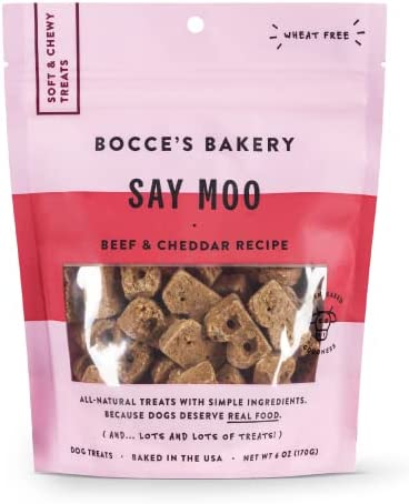 Bocce’s Bakery All-Natural, Everyday Dog Treats, Wheat-Free, Limited-Ingredient, Soft & Chewy Cookies Made in The USA, 6 oz (Say Moo, Sunday Roast, Mud Pie Oh My, Bac ‘N Nutty, Quack Quack Quack)