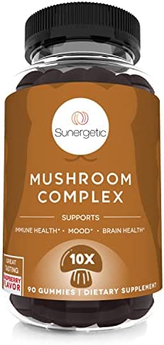 Premium Mushroom Gummies Supplement – Mushroom Complex for Immune Health, Brain, Mood & Stress Support – Mushroom Blend with Lions Mane, Chaga Extract, Reishi, Turkey Tail, Cordyceps (90 Gummies)