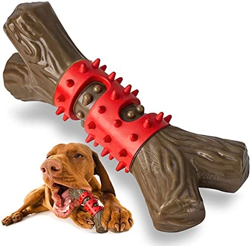 RANTOJOY Tough Dog Toys Aggressive Chew Toys for Large Dogs, Durable Dog Chew Toys for Medium Large Breed, Nylon Rubber Dog Teething Stick Toys Puppy Chewers Dogs Birthday Gift Nearly Indestructible