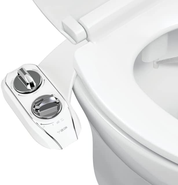 LUXE Bidet NEO 185 Plus – Next-Generation Bidet Toilet Seat Attachment with Innovative EZ-Lift Hinges, Dual Nozzles, and 360° Self-Cleaning Mode (Chrome)