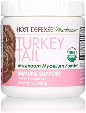 Host Defense, Turkey Tail Mushroom Powder, Supports Immune Health, Mushroom Supplement, Plain, 3.5 Ounce (Pack of 1)