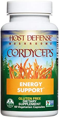 Host Defense, Cordyceps Capsules, Energy and Stamina Support, Mushroom Supplement, Unflavored, 60