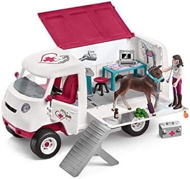 Schleich Horse Club, Horse Toys for Girls and Boys, Mobile Vet with Hanoverian Horse Toy, 13 Pieces, Ages 5+