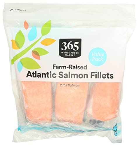 365 by Whole Foods Market, Value Pack Salmon Fillet Atlantic Farm Raised Frozen, 32 Ounce