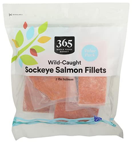 365 by Whole Foods Market, Value Pack Salmon Fillet Sockeye Wild Frozen MSC, 32 Ounce