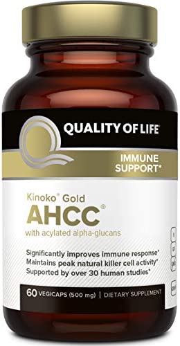 Premium Kinoko Gold AHCC Supplement–500mg of AHCC per Capsule–Supports Immune Health, Liver Function, Maintains Natural Killer Cell Activity & Enhances Cytokine Production–60 Veggie Capsules