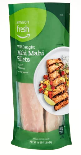 Amazon Fresh Brand – Wild Caught Mahi Mahi Fillets, 1 lb (Frozen)