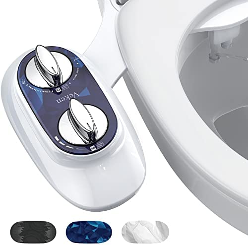 Veken Bidet Attachment for Toilet, Non-Electric Self-Cleaning Dual Nozzle (Feminine/Bidet Wash) Toilet Bidet, Fresh Water Sprayer Toilet Seat Attachment with Adjustable Pressure Control