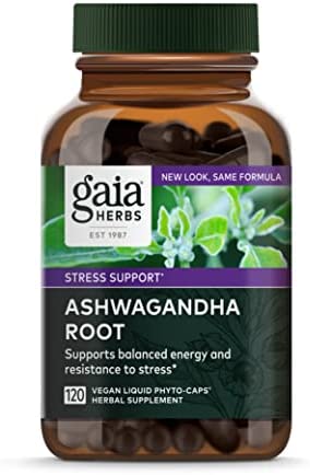 Gaia Herbs Ashwagandha Root – Made with Organic Ashwagandha Root to Help Support a Healthy Response to Stress, The Immune System, and Restful Sleep – 120 Vegan Liquid Phyto-Capsules (60-Day Supply)