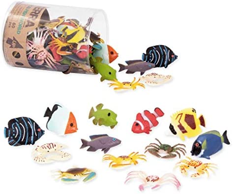 Terra by Battat – Tropical Fish World – Assorted Miniature Sea Animals, Toys for Toddlers 3 & Up (60 Pc), Multicolor