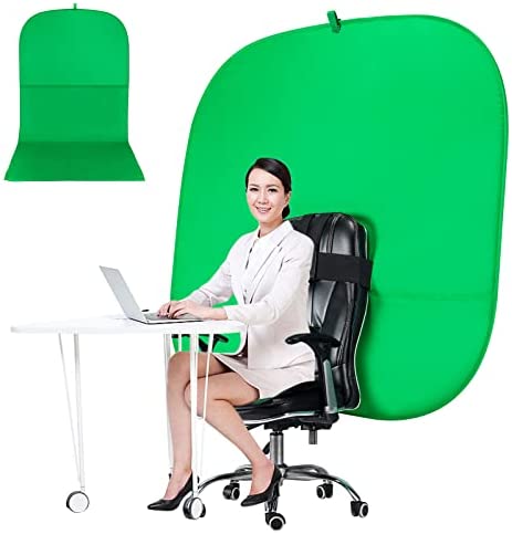 RGTBANWPN Green Screen Chair, 59in Portable Green Screen, Portable Background, 4.65ft Green Background Screen Portable, Chroma Key Green for Video