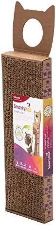 SmartyKat Scratch Up Corrugated Hanging Cat Scratcher, Catnip Infusion Technology – Brown, Single Wide