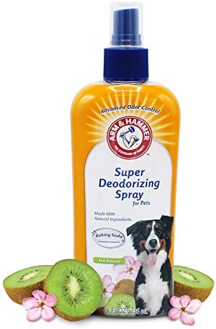 Arm & Hammer For Pets Super Deodorizing Spray for Dogs | Best Odor Eliminating Spray for All Dogs & Puppies | Arm & Hammer Baking Soda Formula with Kiwi Blossom Scent, 8 Fl Oz – 2 Pack