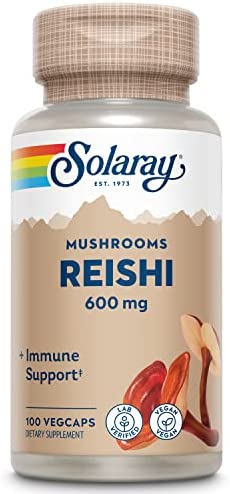 SOLARAY Reishi Mushroom 600mg | Healthy Immune, Cardiovascular & Brain Function Support | Energy & Mood Supplement | Lab Verified | 100 VegCaps