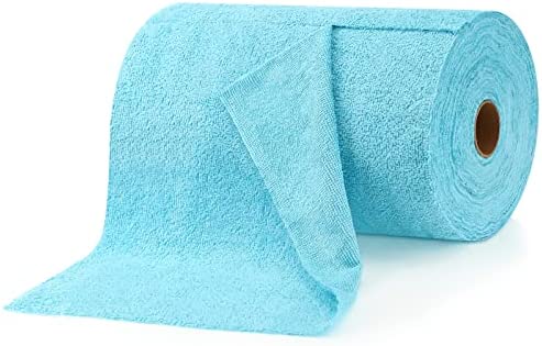 75 Pcs Microfiber Towels Roll Microfiber on a Roll Tear Away Cleaning Towels 12″ x 12″ Reusable Washable Microfiber Towels for Cars Soft Cleaning Rags All Purpose Absorbent Kitchen Cloth (1 Roll)