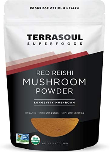 Terrasoul Superfoods Organic Reishi Mushroom Powder (4:1 Extract), 5.5 Oz – Immune Boosting | Coffee Enhancer | Deeper Sleep