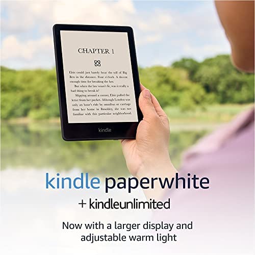 Kindle Paperwhite (8 GB) – Now with a 6.8″ display and adjustable warm light + 3 Months Free Kindle Unlimited (with auto-renewal)- Black