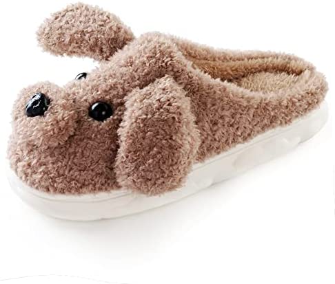 HEEHIPOO Kids Slippers Girls Winter Warm Animal Fuzzy House Slippers With Non-slip Rubber Thick Sole