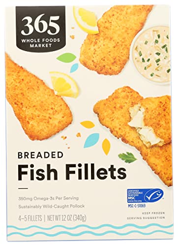 365 by Whole Foods Market, Fish Fillet Breaded Wild Frozen MSC, 12 Ounce