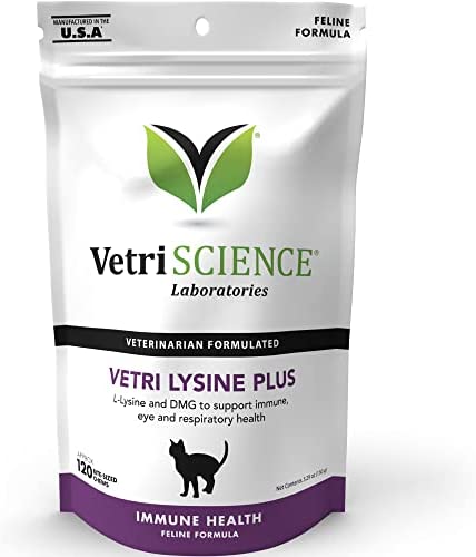 VETRISCIENCE Vetri Lysine Plus Immune & Respiratory Supplement for Cats – Lysine Treats, Immune Benefits for Cats, Support Health, Immunity, Antibodies, Enzyme Production, Seasonal Allergies