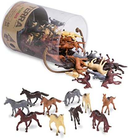 Terra by Battat – Horses 60 pcs – Assorted Miniature Horse Toys For Kids 3+