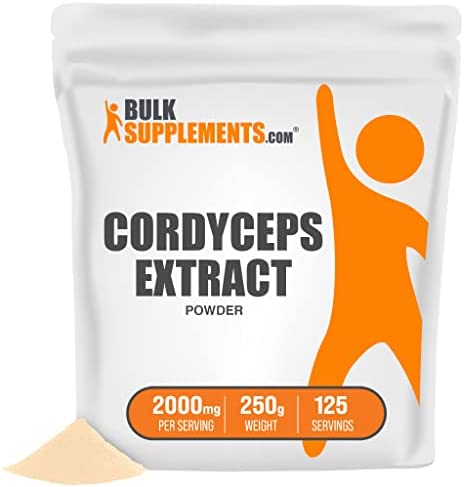 BulkSupplements.com Cordyceps Mushroom Extract Powder – Cordyceps Sinensis Extract, Cordycep Mushroom – 2000mg of Cordyceps Extract per Serving, Cordyceps Mushroom Powder (250 Grams – 8.8 oz)