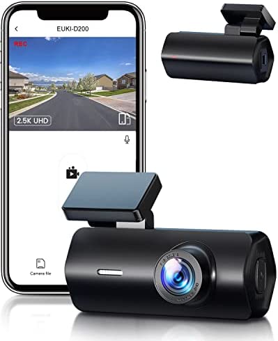 Car Camera 2.5K UHD Dash Cam, WiFi Dash Camera for Cars, Front Dashcam for Cars with Super Night Vision, WDR, 170°Wide Angle, Loop Recording, G-Sensor, 24 Hours Parking Monitor, APP, Support 128GB Max