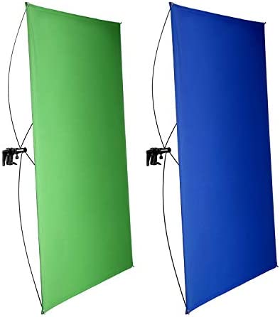 Neewer 39x55Inches/100x140CM Portable 2-in-1 Chromakey Blue/Green Backdrop Screen with 4 Flexible Rods/Bracket/Carry Bag for Live Streaming, Studio and TikTok/YouTube/Gaming Videos(Stand Not Included)