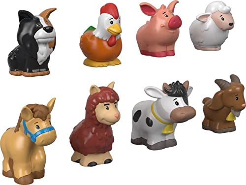 Fisher-Price Little People Farm Animal Friends, set of 8 figures for toddler pretend play ages 1 year and up