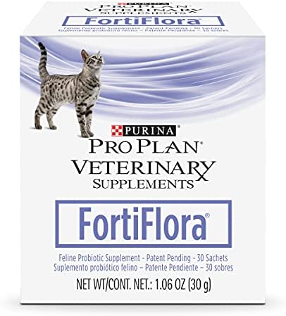 Purina FortiFlora Cat Probiotic Powder Supplement, Pro Plan Veterinary Supplements Probiotic Cat Supplement – 30 ct. box