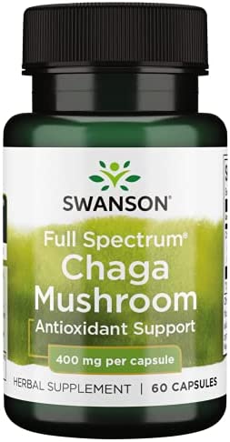 Swanson Full Spectrum Chaga Mushroom Antioxidant Immune Support 400 Milligrams 60 Capsules