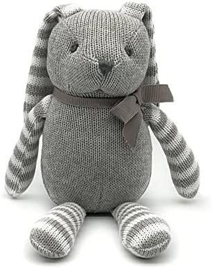 FLUFFYFUN Plush Baby Bunny Rabbit Stuffed Animal Toy (Grey)