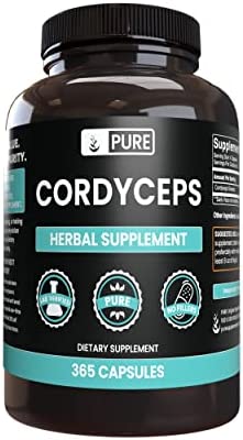 Pure Original Ingredients Cordyceps, No Magnesium or Rice Fillers, 365 Capsules