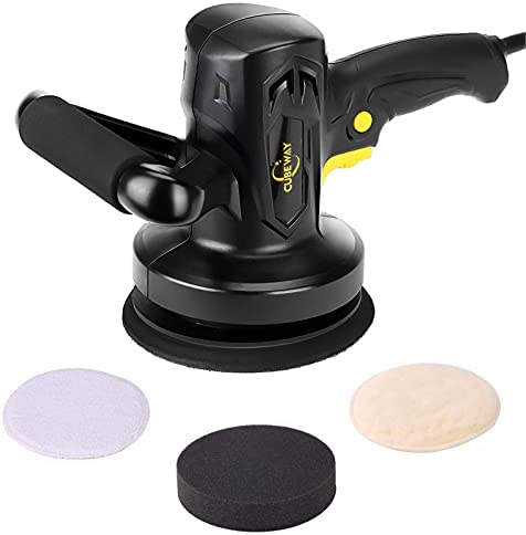 Buffer Polisher, 6-inch Electric Variable Speed Car Buffer Machine, Random Orbital Polisher Waxer Kit with 3 Pads for Car Detailing Polishing and Waxing, CUBEWAY