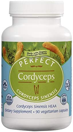 Perfect Organic Cordyceps Sinensis, Supports Energy, Stamina, Immunity, Mental Clarity ~ an Adaptogen ~ 90 Vegetable Capsules