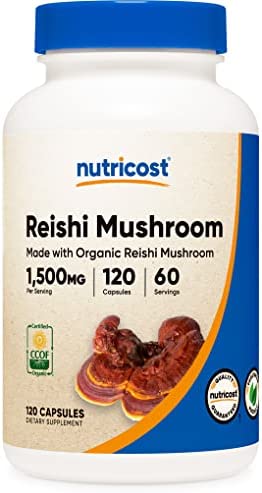 Nutricost Reishi Mushroom Capsules 1500mg, 60 Servings – CCOF Certified Made with Organic Reishi Mushroom, Vegetarian, Gluten Free, 750mg Per Capsule, 120 Capsules