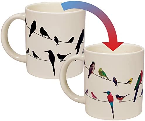 Birds on a Wire Heat Changing Mug – Add Coffee and Colorful Birds Appear