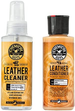 Chemical Guys SPI_109_04 Leather Cleaner and Conditioner Complete Leather Care Kit for Use on Car Interiors, Leather Apparel, Furniture, Shoes, Boots, Bags & More (2 – 4 fl oz Bottles)