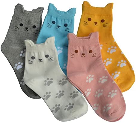 Jeasona Women’s Cat Socks Cute Animal Socks Sunflower Owl Sloth Gifts for Women